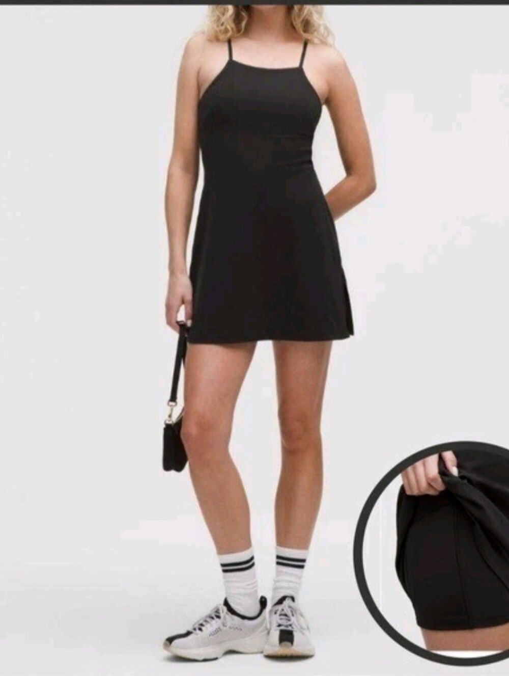 Lululemon Size 8 Black Strappy Mini Dress - Classic Women's Dress
